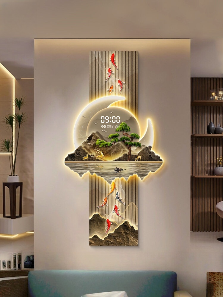 Luxury Lifestyle Photography - ออกแบบนาฬิกาแขวนผนังสุดหรูหรา นาฬิกาแขวนผนัง LED สำหรับห้องนั่งเล่น นาฬิกาแขวนผนังแบบเงียบ ของตกแต่งบ้าน