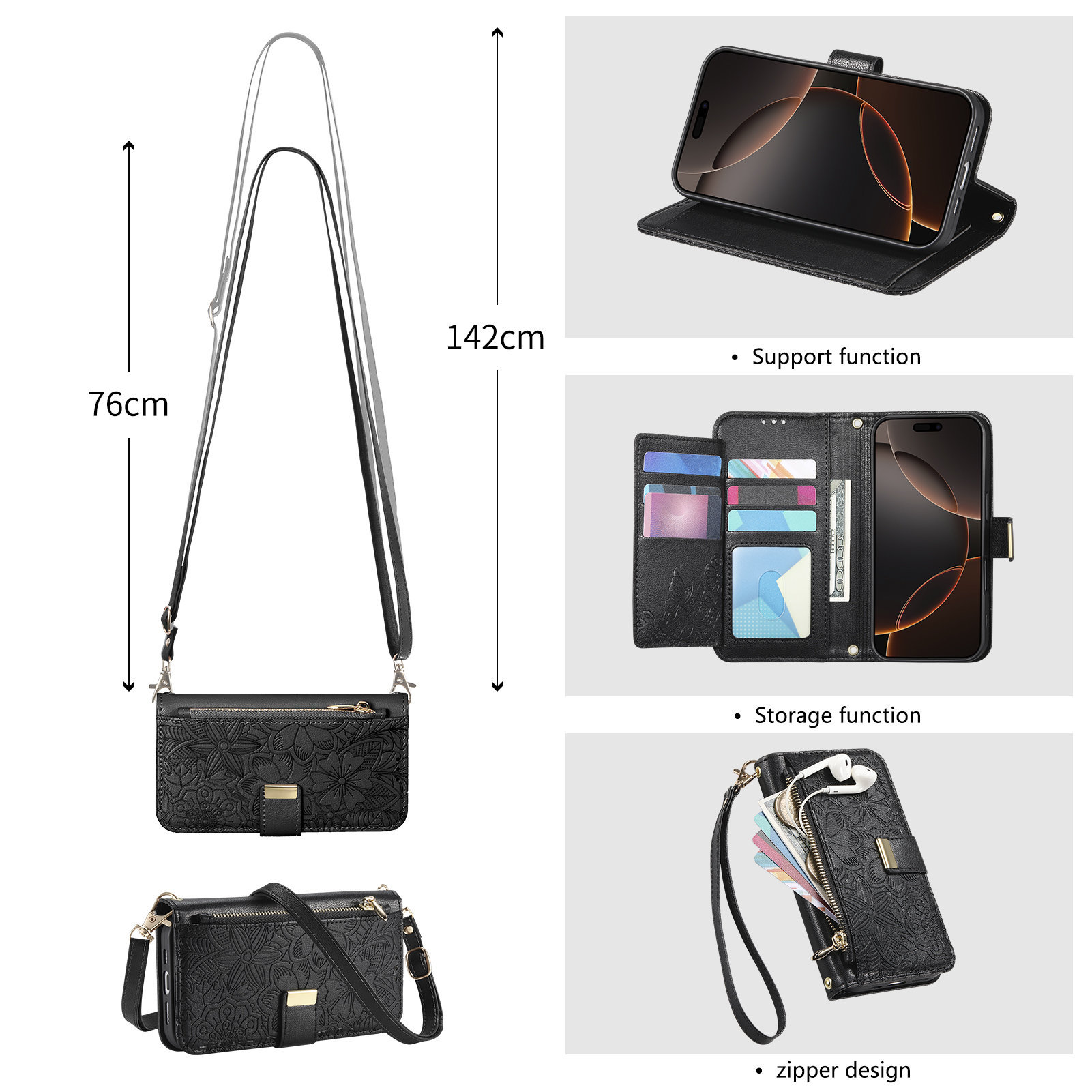 เคสหนังแบบมีซิป กระเป๋าใส่บัตร - Leather Card Wallet บทวิจารณ์และราคา