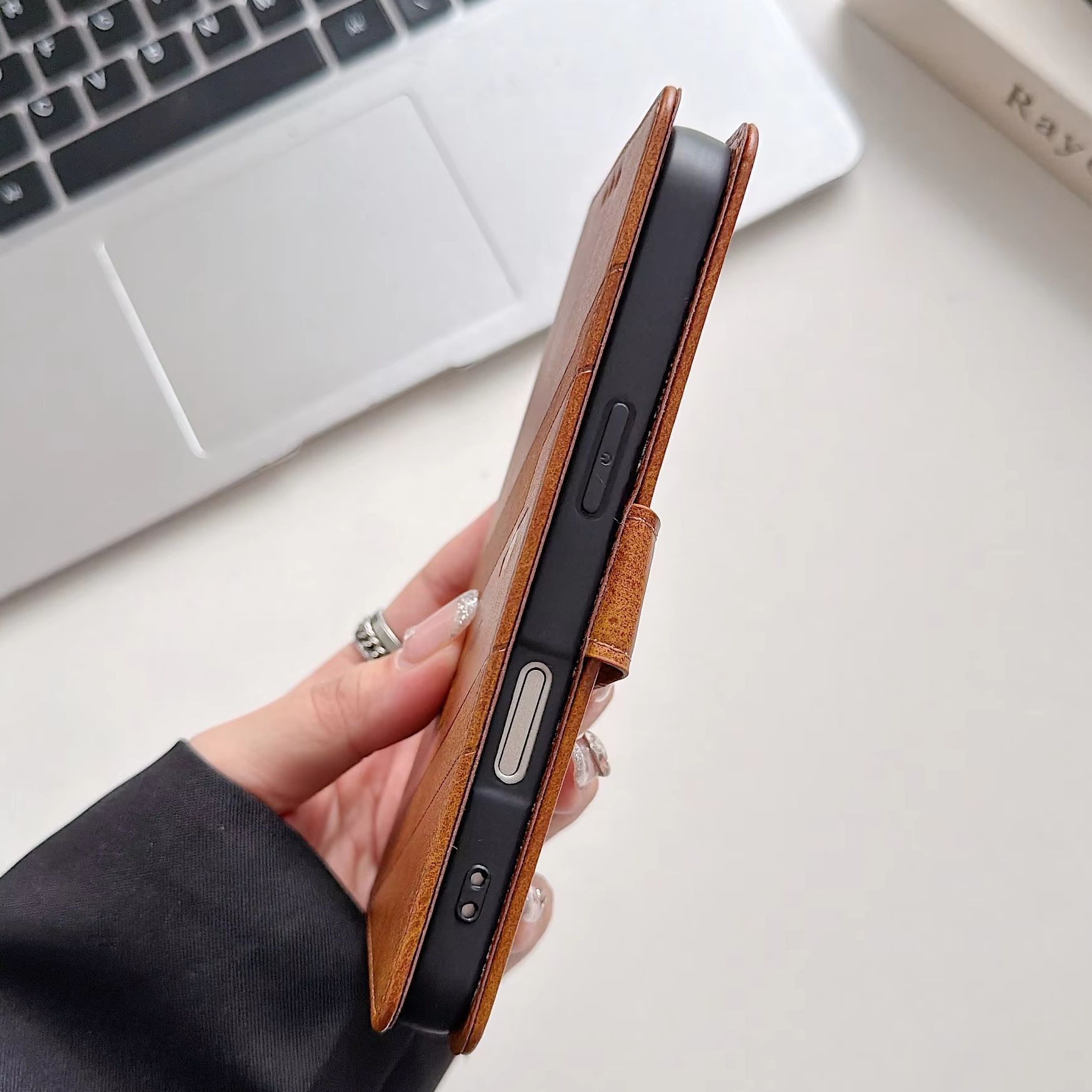 เคสโทรศัพท์แบบพับได้ วัสดุหนัง - Leather Card Wallet บทวิจารณ์และราคา