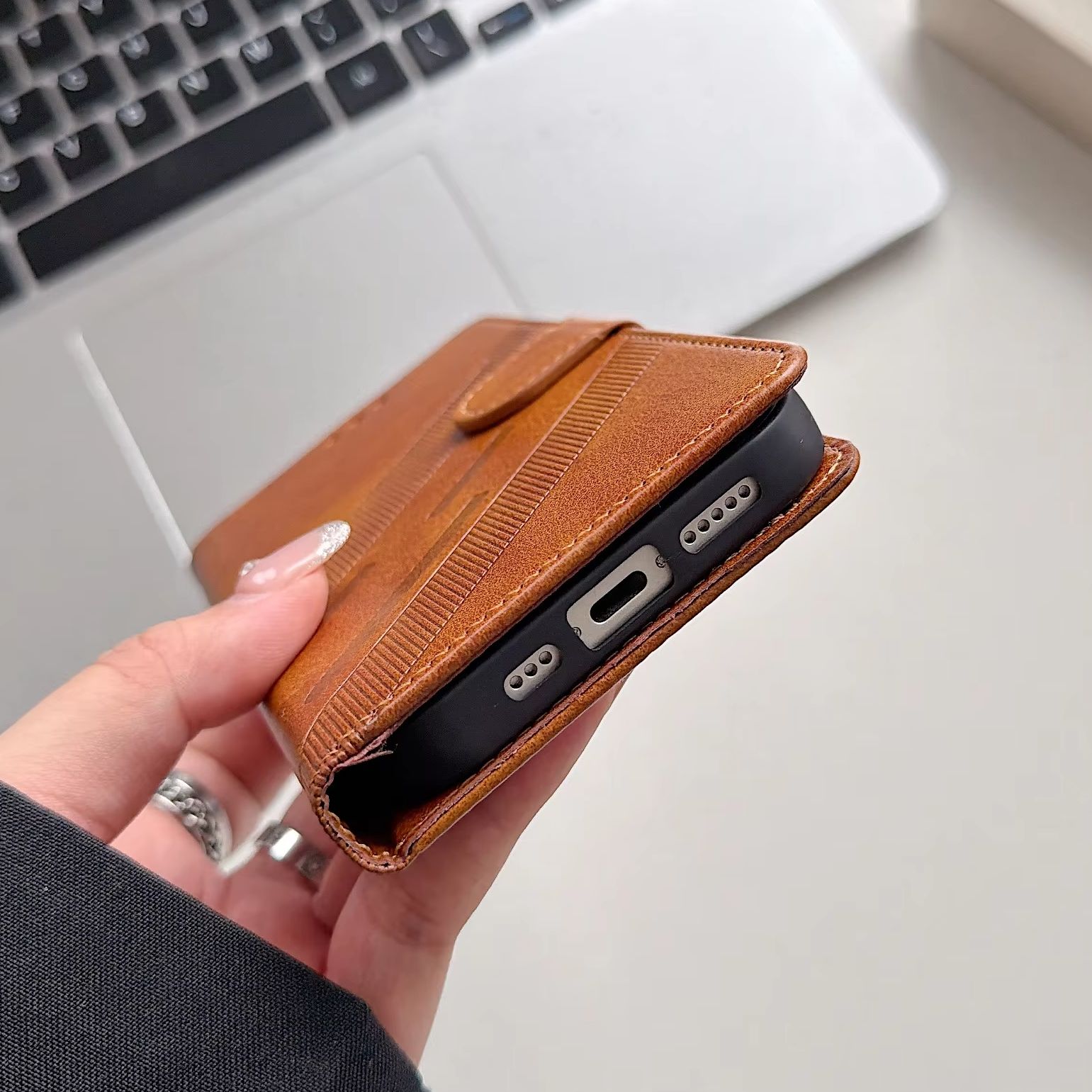 เคสโทรศัพท์แบบพับได้ วัสดุหนัง - Leather Card Wallet บทวิจารณ์และราคา
