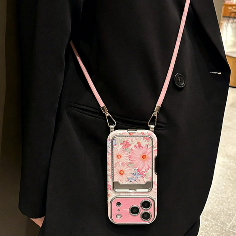 เคสโทรศัพท์ลายดอกไม้สีชมพู หนั - Leather Card Wallet บทวิจารณ์และราคา